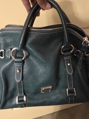 Dooney & Bourke Dark Green Leather Satchel Handbag